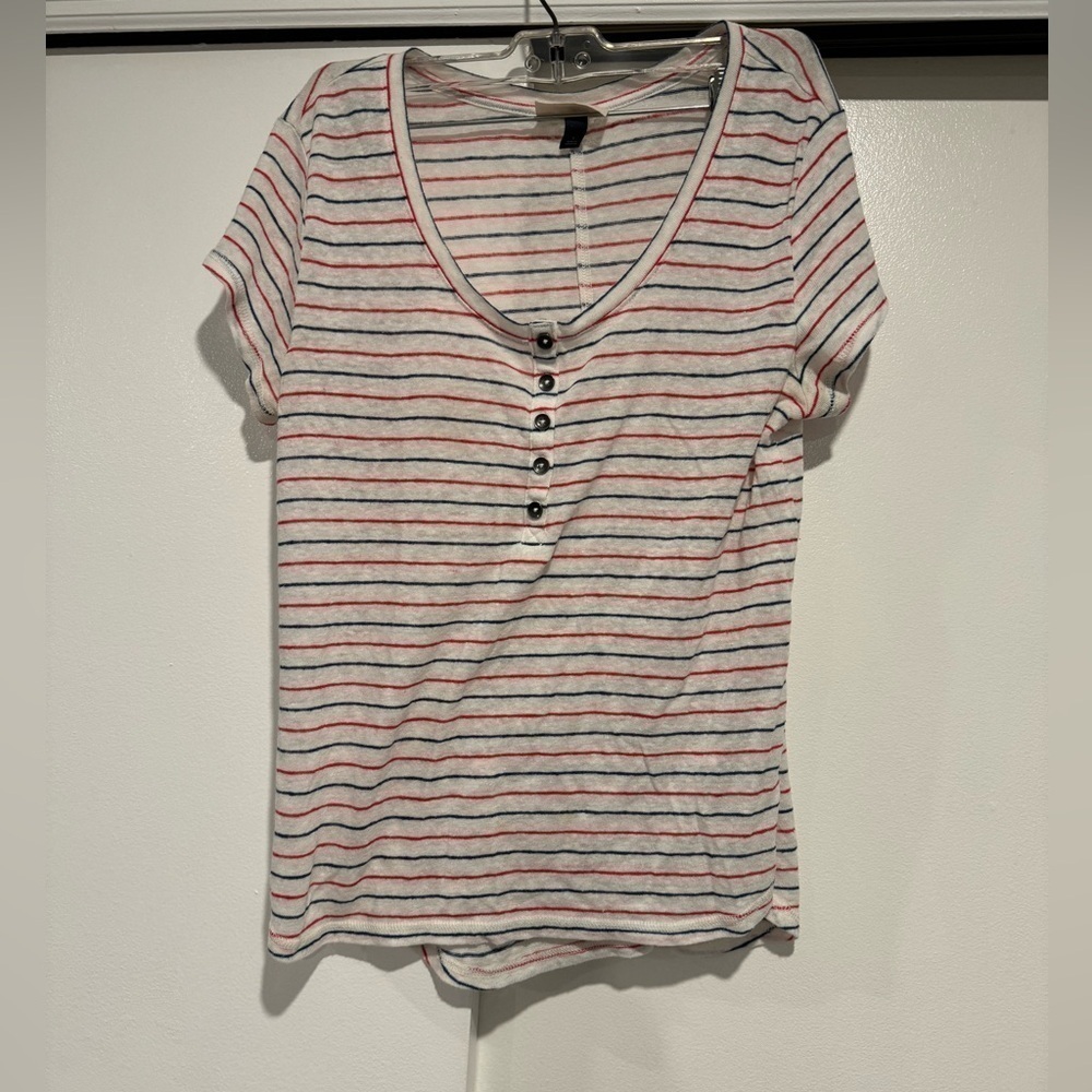 Universal Threads cream‎ multicolor striped t-shirt size small